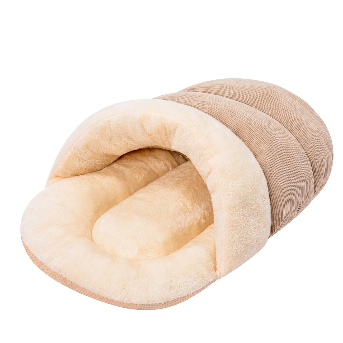 Jiupety Slipper Cat Bed Cave L 25lbsCamel