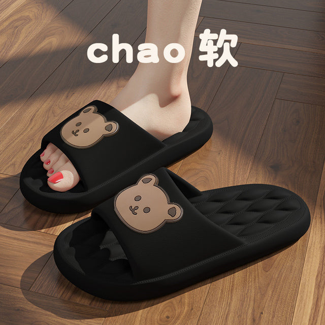 Cartoon Summer Slide Slippers for Women with Thick Sole