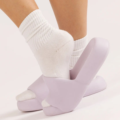Mellow Sleep | Mellowsoft Cloud Slides - Soft Squishy Waterproof Pillow Slides, Cloud Foam Platform Slippers with Running Shoe Level Cushioning & Shock Absorption, anti Slip Comfort Slides for Indoor & Outdoor