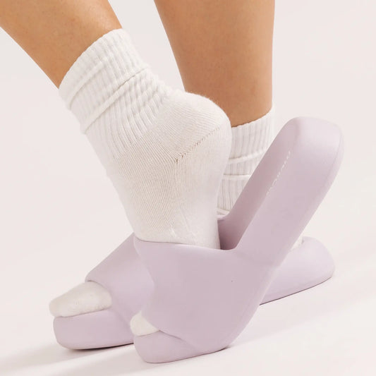 Mellow Sleep | Mellowsoft Cloud Slides - Soft Squishy Waterproof Pillow Slides, Cloud Foam Platform Slippers with Running Shoe Level Cushioning & Shock Absorption, anti Slip Comfort Slides for Indoor & Outdoor